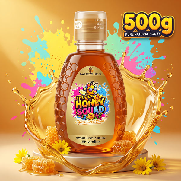 The Honey Squad Raw Active Honey squeeze bottle